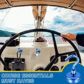 LOVIMAG Cruise Essentials, 28lbs Cruise Door Magnets, Blue Magnetic Hooks for Cruise Cabins, Magnetic Hooks for Hanging, Refrigerator, -12 Pack