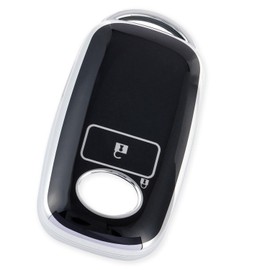 ZANEKO Key Case Compatible with Toyota Rise Roomy Key Cover Compatible Daihatsu Rocky New Taft Tanto Custom Smart Key Case Tall Key Holder, Silver Black A