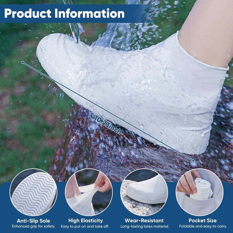 2 Pack Waterproof Latex Shoe Covers
