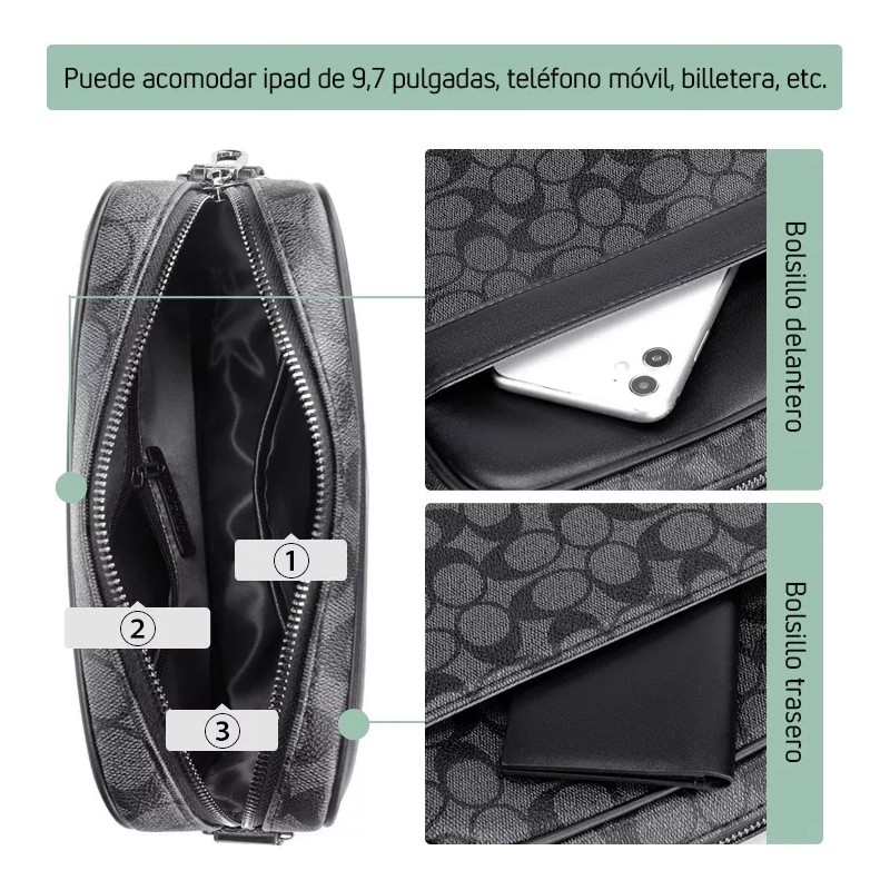 SH Bandolera Hombre Mujer Cuero Crossbody Bolsa Mariconera,2pcs