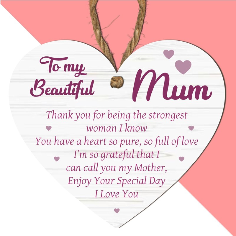 Pixie's Gift Mum's Heartfelt Keepsake: Handcrafted Wooden or Acrylic Heart