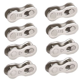BDHI 8 Pairs Bicycle Missing Link 11 Speed Chain Silver Steel Bike Chain Link Reusable Connector(Y11-8)