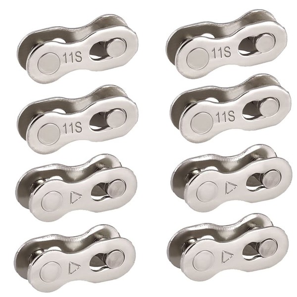 BDHI 8 Pairs Bicycle Missing Link 11 Speed Chain Silver