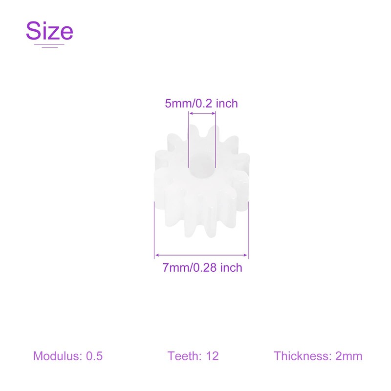 DMiotech 50pcs 12 Teeth Plastic Gear Model 122A Reducer Plastic