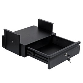 Toriexon Under Desk Drawer 15.7" x 11.8" x 4.3", Under Desk Pull Out Drawer with Lock and Keys, 4.3” & 7.5” Optional Bracket Height, Storage Organizer for Workbench with Drawers