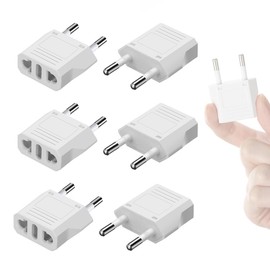 Lenink 6 Packs US to Europe Plug Adapter, Type C Travel Adapter, Fireproof Portable European Power Converter Plug for USA to EU Italy France Germany Spain Maldives