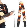 Leather Shoulder Strap Guitar Parts Flame‑Skull‑Pattern Print‑Type Adjustable Length