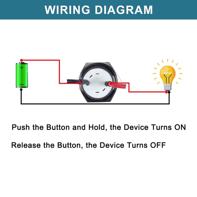 DMWD 2pcs 19mm Super Short Momentary Push Button Switch Waterproof
