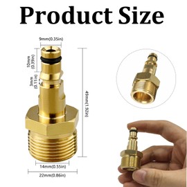 High Pressure Washer Adapter Quick Connect M22 Washer Gun Hose Pipe Convert Tool Hose Adapter Quick Connect for Karcher (M22 14MM Fitting Hose Connector)