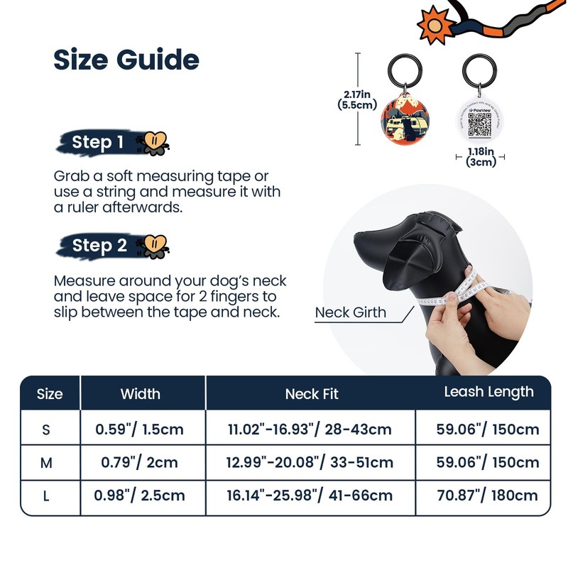 PawView Dog Collar & Leash Set with Smart ID Tag