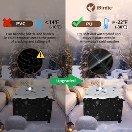iBirdie Rectangular Gas Fire Pit Table Cover 54 x 28 inch Outdoor Waterproof and Weatherproof Heavy Duty 600D Patio Furniture Table Fireplaces Covers