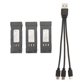 3pcs RC Plane Lithium Battery With 3 In 1 Charging Cable For E58 L800 JY019 S168 RC Aircraft 600mah