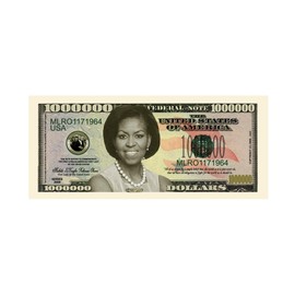 American Art Classics Michelle Obama - First Lady - First Family Million Dollar Bill in Currency Holder