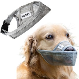 Nylon Dog Muzzle, Mesh Breathable Pet Muzzle, Mesh Soft Muzzle for Large and Medium Dogs, with Front Opening Design to Prevent Dogs from Biting, Licking, Chewing, Allowing Panting and Drinking Water