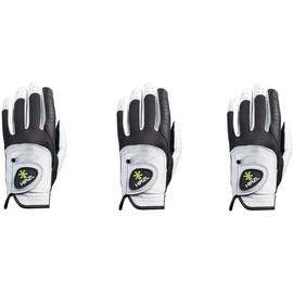 HIRZL Trust Control 2.0 Golf Gloves, All Weather Mens Golf Glove, White/Black, Kangaroo Leather Palm, Cabretta Leather Backhand, Trusted by Pro’s, Sweat Free, Ultimate Grip
