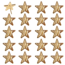 Haidong 20 Pcs Gold Star Zinc Alloy Push Pin Multi-Functional Decorative Thumbtack Fixed Paper Photo Memo Note for Cork Board Map Drawing Pins Nail Office Accessories