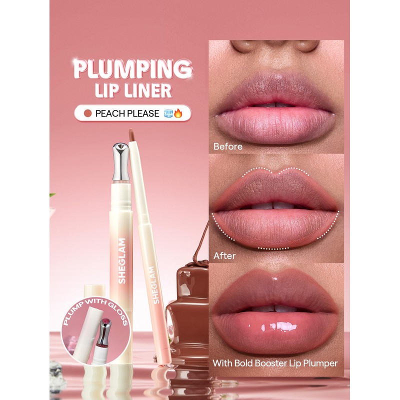 SHEGLAM Bold Booster Plumping Lip LinerPlumps & Moisturizes Cruelty-Free-Peach Please