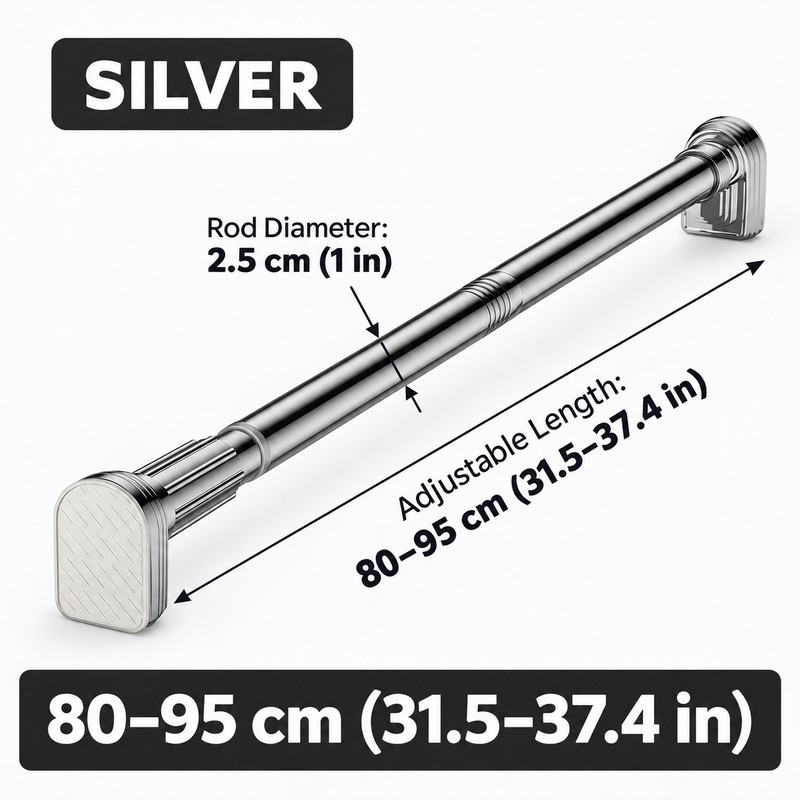 Adjustable Shower Curtain Rod for Bathrooms and Laundry Rooms –