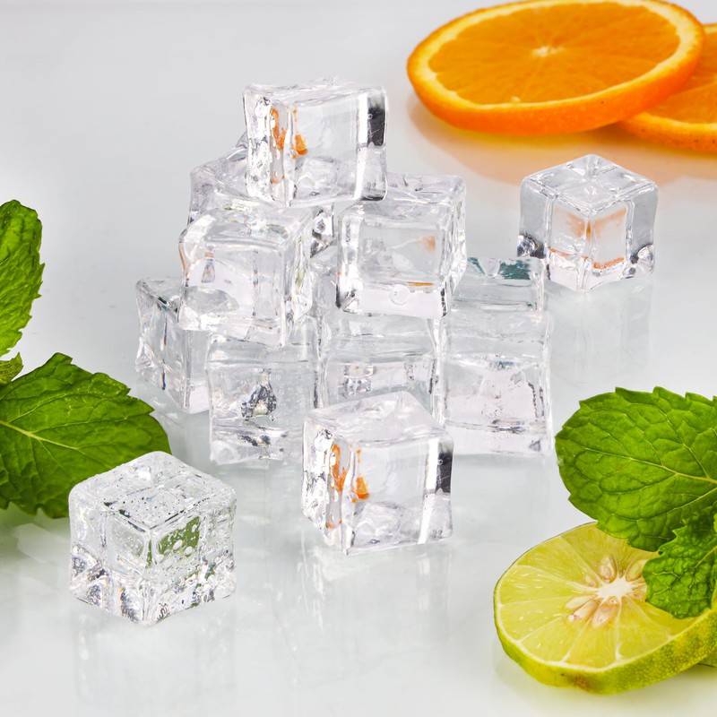 Belle Vous Pack of 50 Reusable Plastic Ice Cubes -