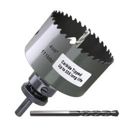 WoWSupM 4-3/8 inch Carbide Hole Saw Deep Cutting 2.36” for Multiple Material, Hardy Plank,MDF, Nail Embedded Wood, Soft Metal, Air Brick