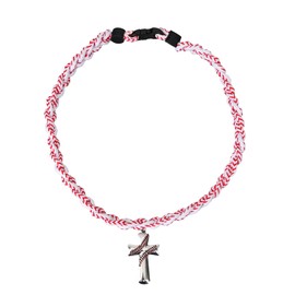 Mikovivi Baseball Cross Necklace, Braided Cross Pendant Chain Baseball Sports Necklace Gift Inspirational Bible Religious Jewelry for Women Men