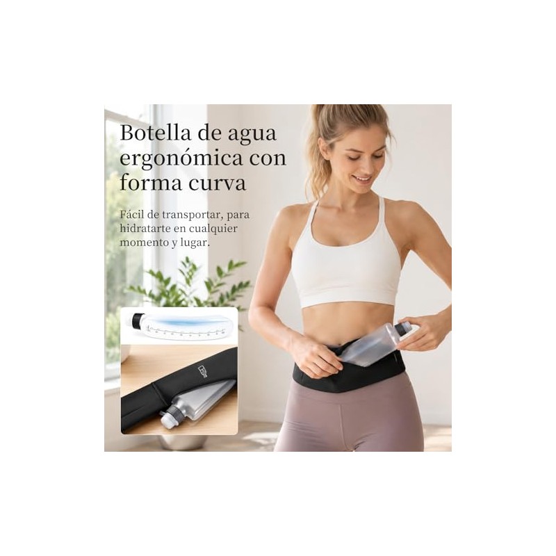 Cangurera para Correr con Botella de Agua 330ml, Cinturón de