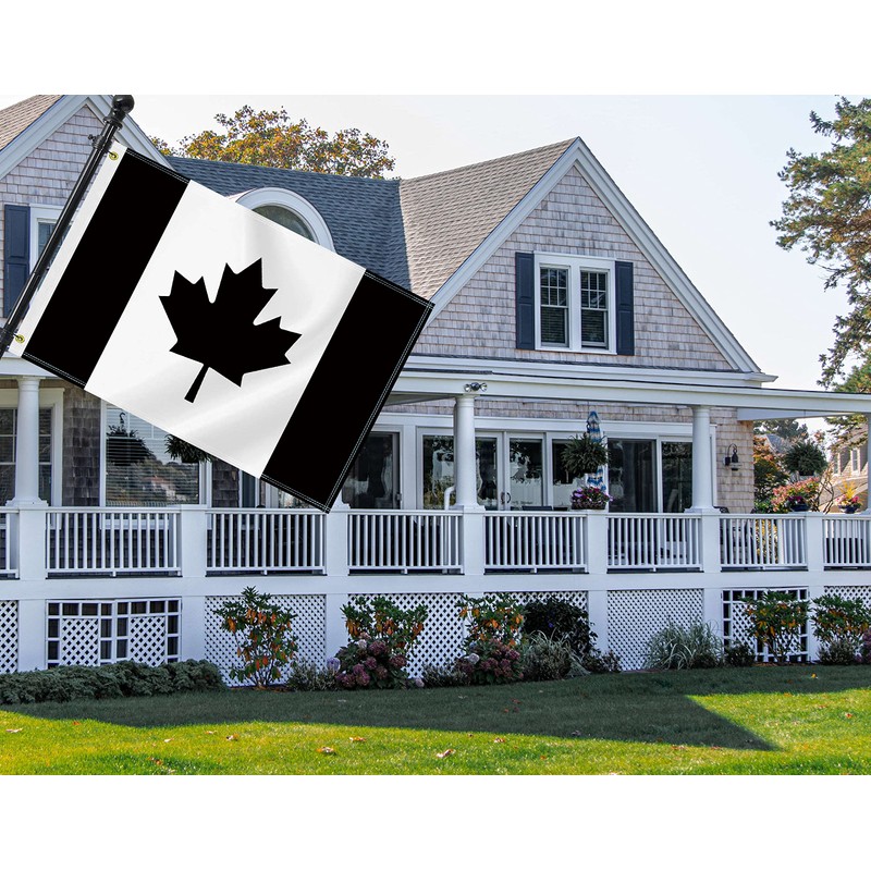2×3 FT Black Canada Flag,Medium 60×90 CM Canadian Outdoor Banner,100D