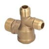 Air Compressor Valve Replacement Components Brass 4 Way Double Pipe