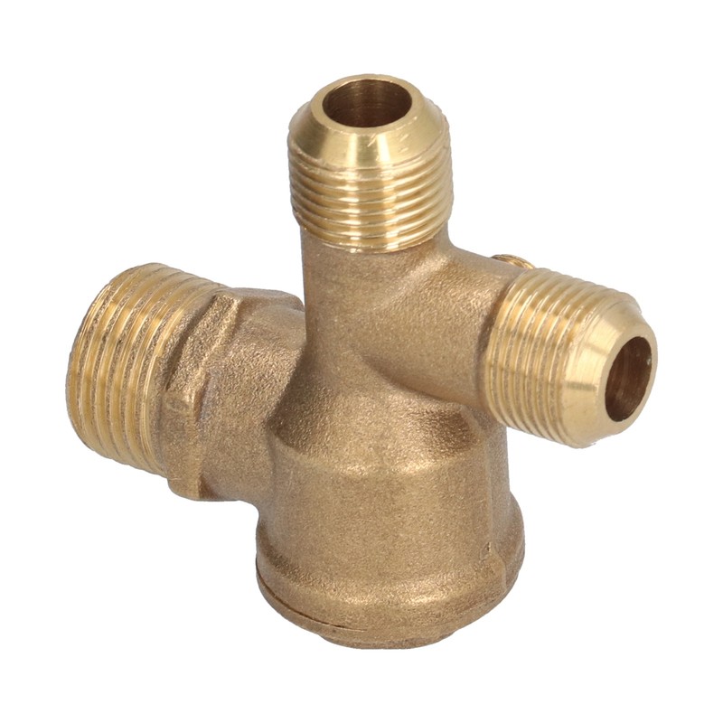 Air Compressor Valve Replacement Components Brass 4 Way Double Pipe
