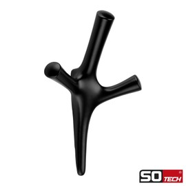 SOTECH Trico Triple Hooks Matt Black 157 x 106 x 60 mm with Concealed Mounting Coat Hooks from the BlackLine Collection Pack of 5