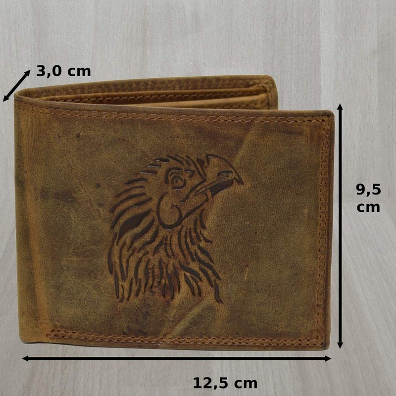 flevado Adler Men's Wallet Buffalo Leather Biker Wallet with RFID