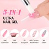 U-Shinein Solid Builder Nail Gel Set: 5-in-1 Pink Extension 3D