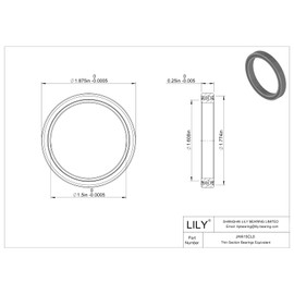 1 pcs JHA15CL0 Thin Section Bearings for Industrial Machinery,Aerospace Industry,Robotics and Automation,1.5"x 1.875"x0.25"
