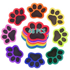 48pcs Carpet Makers Spot Markers for Classroom Floor Spots for Kids, Sitting Dots for Kids Carpet Spots Circles Dots for Kids, Teachers, Preschool and Kindergarten Paws Shape