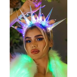 BARTOSI Light Up Headbands LED Crown Headband Glowing Hair Band Party Nightclub Rave Hair Accessories for Women and Girls