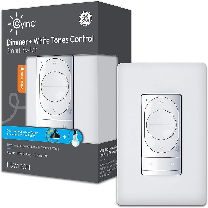 GE CYNC Smart Dimmer - Wire-Free, Battery Light Switch, Bluetooth