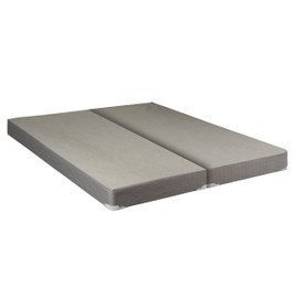 Continental Sleep, 4-Inch Sturdy Box Spring for Mattress Support-Durable and Fully Assembled, Natural Wood Foundation for Queen, White, Beige