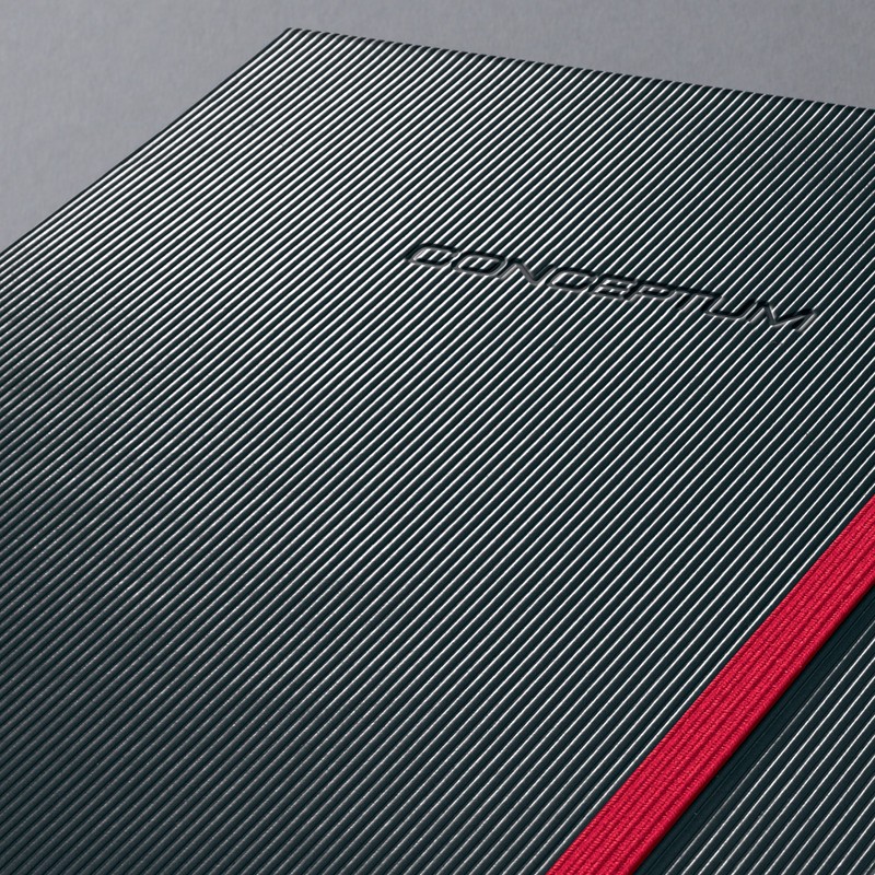 SIGEL CO661 Premium Notebook lined, A4, hardcover, black, red -