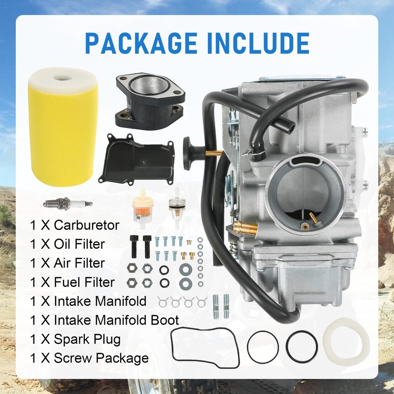 RUIANOMG Carburetor Replacement For Yamaha YFM350 Moto-4 1987-1990 1992-1995, Big