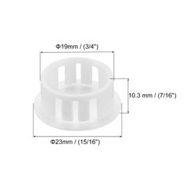 sourcing map 32PCS 19mm(3/4") White Plastic Hole Plugs, Flush Type Panel Hole Plugs Insert End Caps for Locking Hole Tubes Furniture Cabinet