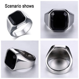 OIDEA Men's Ring Celtic Stainless Steel Biker Vintage Band Ring Punk Rock Biker Men's Ring Nordic Viking Gothic Viking Jewellery Gift for Men Silver Black Ring Size 54-70, Stainless Steel