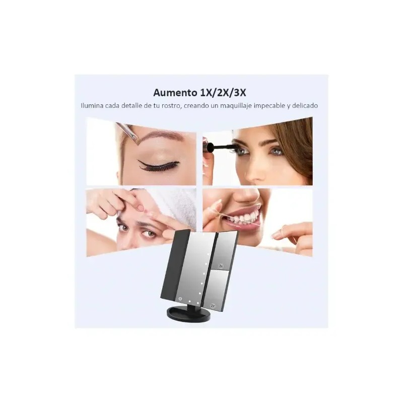Espejo Maquillaje con Luz Iluminacíon 21 LED y Aumento 1X