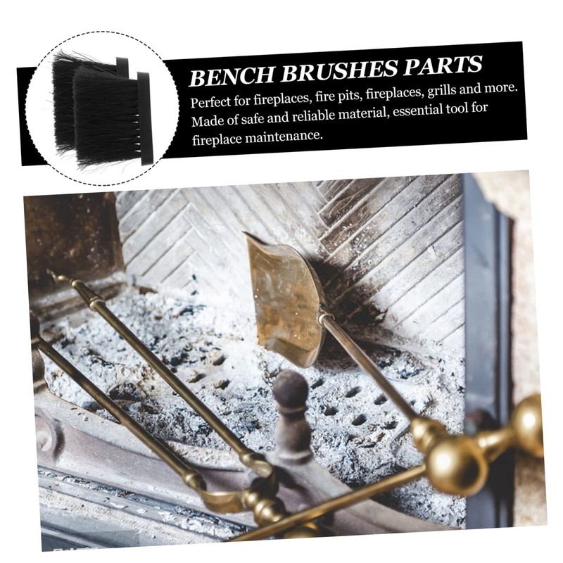 ABOOFAN 2 Pack Fireplace Brush Replacement Heads Long Handled Scrubbing