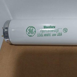 (2 Pack) GE F20T12/CW/ECO 20 Watt Cool White T12 Fluorescent Tube Light Bulb 24 Inch Lamp 20W F20T12 4100K