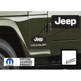 Decal Mods 97-06 TJ Fender Small Jeep Side Logo Graphic fits Jeep Wrangler TJ (1997-2006) (Set of 2) SJ3Y6 White Gloss