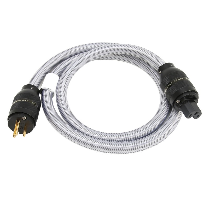 HiFi Power Cable Pure Copper Gold Plated Double Shielding Audiophile