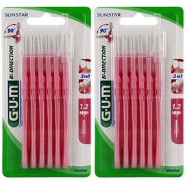 GUM 2614 Proxabrush Bidirectional Interdental Brush 1.2 Pack of 2