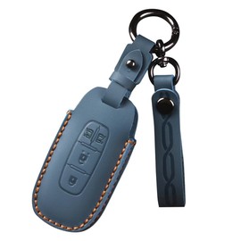 ZANEKO New X-Trail Key Case Compatible with Nissan Aria Sakura Key Cover New Serena C28 Lukes Kicks Smart Key Case Genuine Leather, blue