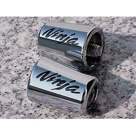 i5 CHROME BAR ENDS with Black Logo for Kawasaki Ninja 250 300 400 ZX4RR 500 650 ZX6 ZX6R ZX7 ZX9 ZX9R ZX10 ZX10R ZX12 ZX12R ZX14 ZX14R