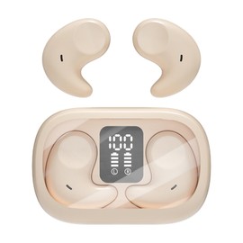 Piluyaa Sleep Earbuds Bluetooth in Ear Light-Weight Headphones, Mini Invisible Earplugs Small Design for Side Sleepers, 58H Playtime with Charging Case, Clear Calls& Noise Block, Off White